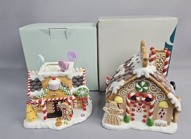 Partylite Gingerbread Houses Tealight Holders & Boxes A pair of Partylite Gingerbread Christmas
