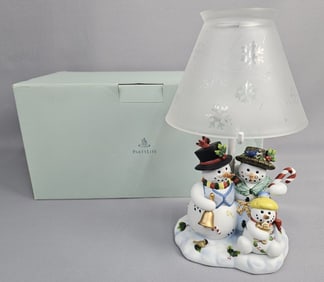 Partylite Snowman Family Candle Holder with Shade & Box