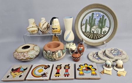 Collection of Southwestern Style Pottery & Ceramics Inc Nemadji Vases