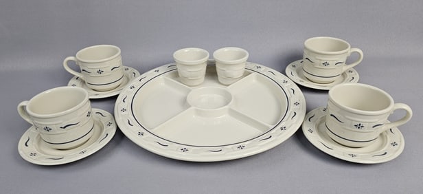 Longaberger Woven Traditions Platter Saucers & Cups