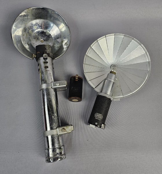 Assorted Lot of Vintage Camera Accessories Including Leitz Wetzlar Flash  All untested. (1 of 12)