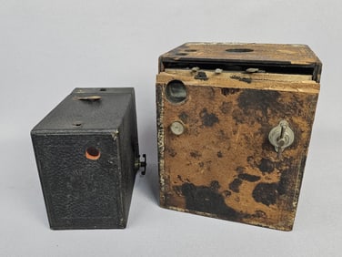 Antique Kodak Box Cameras Brownie Box & No 3 Bullseye  Both untested.