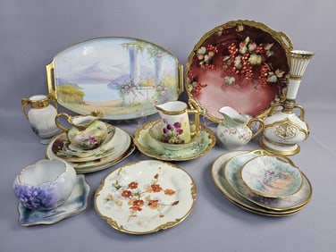 Mixed Hand Painted Vintage Dishes Including Pickard