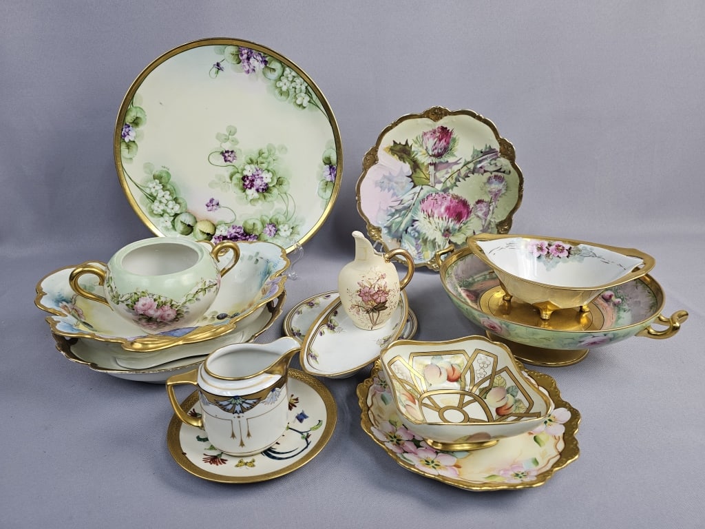 Assorted Hand Painted Dish Lot Including Tillowitz & Pickard (1 of 15)