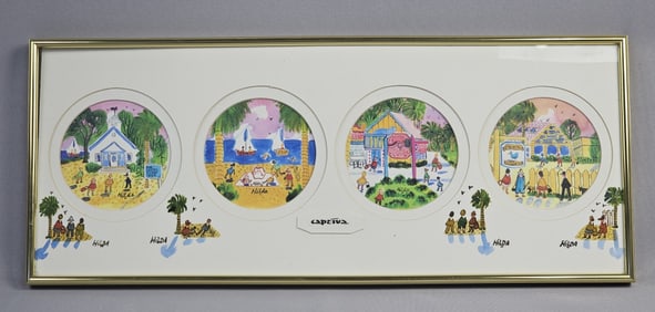 Captive by Hilda Framed Artwork Measures 20 x 8 inches.