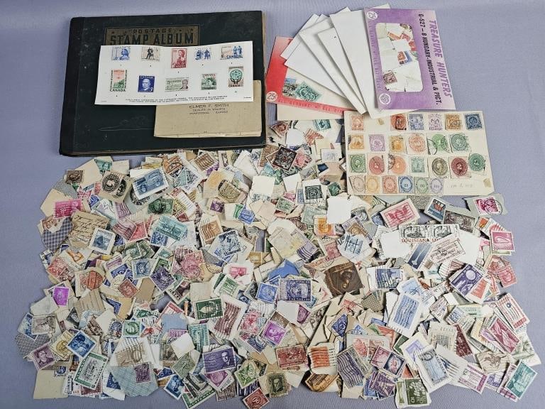 Collection of Worldwide Postage Stamps Mixed lot of cancelled and not cancelled stamps. Not all (1 of 13)