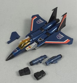 Vintage Transformers G1 Thundercracker With both hands. Missing missles, gun, front wheel and one