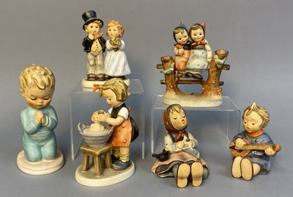 Six Hummel Figurines Includes: Dearly Beloved; Happy Pastime; Coquettes; Singing Girl Playing