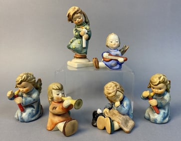 Six Hummel Figurines Includes: Two Shining Lights; Heavenly Angel; Angel With Lute; Joyous News; A