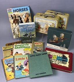 Vintage Comics, Books, Metal Lunch Boxes Playing Card Sets   Books and Comics include: Little Black
