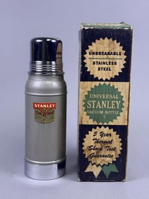 Vintage Universal Stanley Super Vac Thermos Stainless Steel Vacuum Bottle. Good condition with