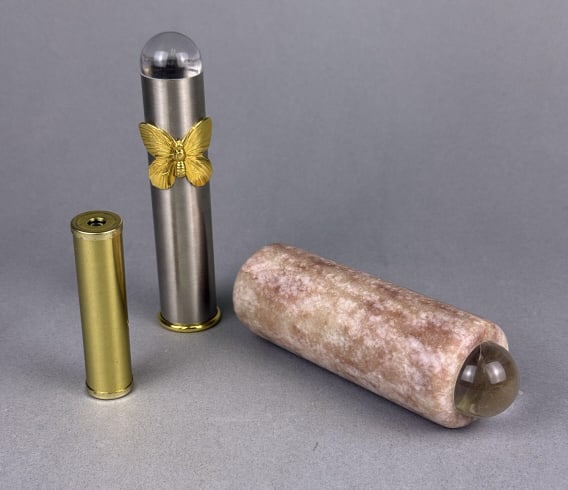 Kaleidoscopes Brass Glass & Stone 4.5 and 2.5 inches long. Good condition free from damage.: 4.5 and 2.5 inches long. Good condition free from damage.