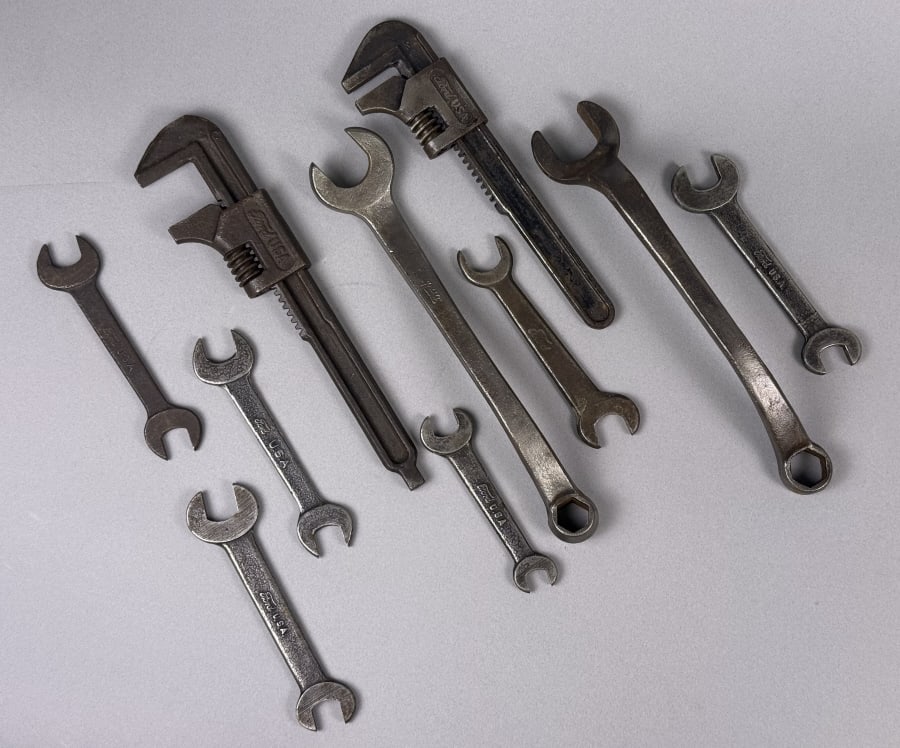 Vintage Ford USA Open Ended & Adjustable Wrenches 10 total see photos for further detail, size and (1 of 7)