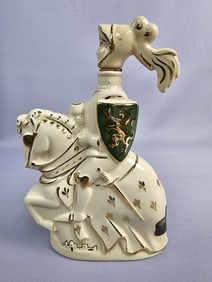 Staffordshire Style Ceramic Castagnon Armagnac Joan of Arc Chess Knight Horse Decanter