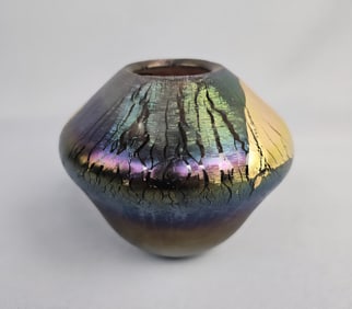 Eickholt Signed Iridescent Glass Vase 1992