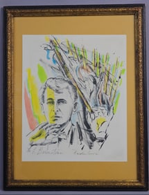Savo Radulovic Signed and Numbered Lithograph, Portrait of L. Bernstein