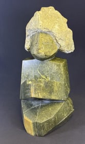 Modern Abstract Stone Sculpture, possibly Inuit Inukshuk style, signed 'MAKOPI CANVEREDZA'