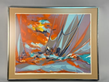 Marcel Mouly (French, 1918-2008), Signed Artist's Proof Color Lithograph Boats
