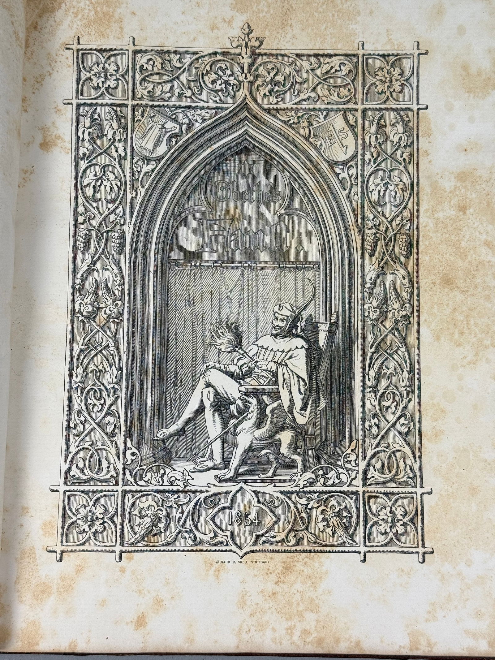 Johann Wolfgang von Goethe's Faust, Illustrated by Engelbert Seibertz, 1854, Half-Leather Binding (1 of 12)