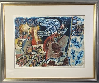 Theo Tobiasse Des Fruits Pour Bethsabee Signed Serigraph by French-Israeli artist Theo Tobiasse