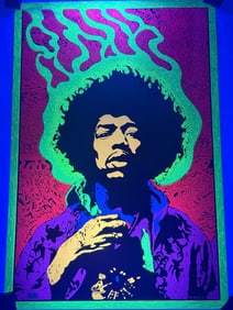 Original Jimi Hendrix 'The Experienced' Psychedelic Blacklight Poster by Joe Roberts, Jr.