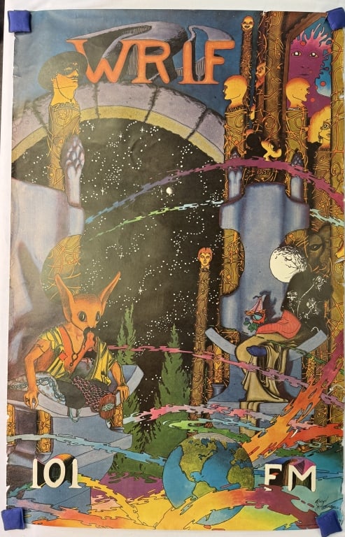 WRIF 101 Radio Station Psychedelic Poster 1971 Measures 44.5 x 29 Some heavy edgewear including: Measures 44.5 x 29 Some heavy edgewear including creases, wrinkles and tears. See photos for details. For the best shipping rates, please select "Self-Arranged." Once you've done this, you will autom