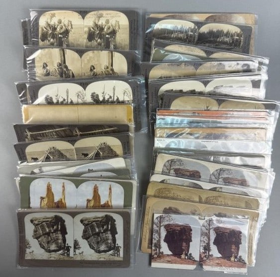Keystone Stereoview Cards Native Americans And landscapes. Many cards most warped into curve. (1 of 7)