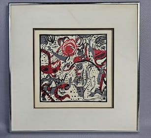 Kandinsky Framed Woodcut Bookplate Grosse Auferstehung (Great Resurrection) with COA
