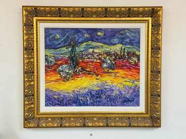 Duaiv Multicolor Van Gogh'l Hand-Embellished Giclee on Canvas, HC 22/130