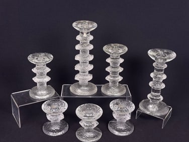 A Set of Seven Iittala 'Festivo' Candlesticks by Timo Sarpaneva