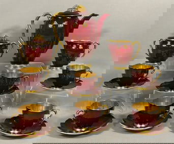 Carlton Ware Rouge Royale 15-Piece Ceramic Tea or Coffee Service