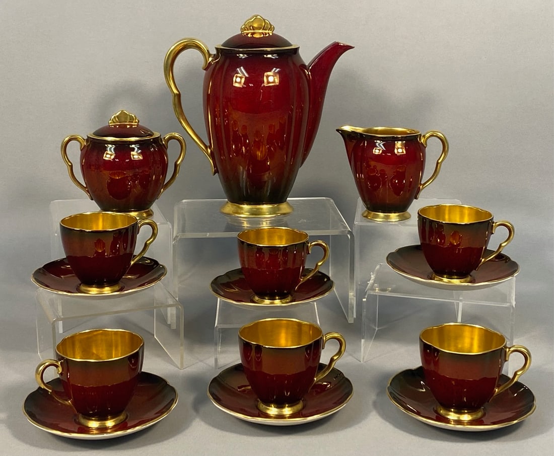 Carlton Ware Rouge Royale 15-Piece Ceramic Tea or Coffee Service (1 of 9)
