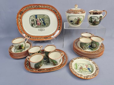 A Collection of Adams Ceramic Dinnerware and Tea Service with Shakespeare and Dickens Illustrations