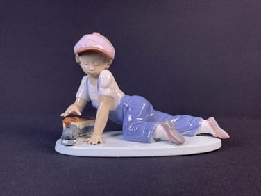 Lladro 'All Aboard' Porcelain Figurine, Model 7619, 1992