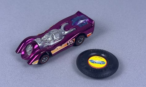 Hot Wheels Redline Jet Threat Purple Die-Cast Car & Button