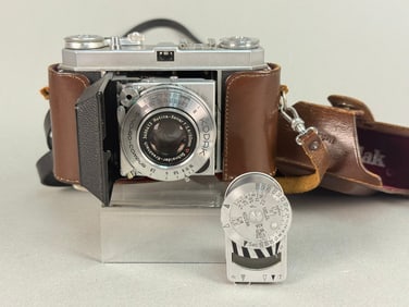 Vintage Kodak Retina Ia Camera with Fitted Leather Case and Metraphot Light Meter