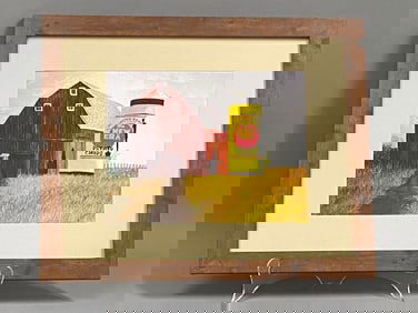 Contemporary Print, Local Landmark in Portland, Michigan, Signed Salvatore