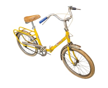 A Vintage Yellow Italian Amica Folding Bicycle, Alexfold Model