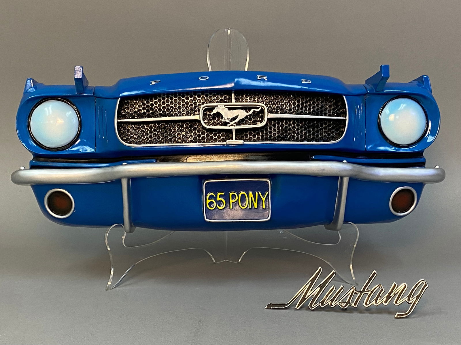 1965 Ford Mustang Pony Front End Wall Shelf and a Mustang Script Emblem (1 of 8)
