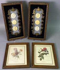 A Group of Four Wall Decorations, Comprising a Pair of Turner Wall Accessory 'Cupids and Figures'