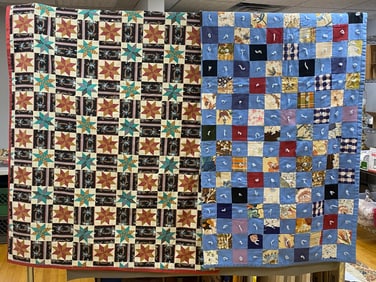 A Pair of Quilts, including an 'I-Spy' Patchwork Quilt and a Star Pattern Quilt