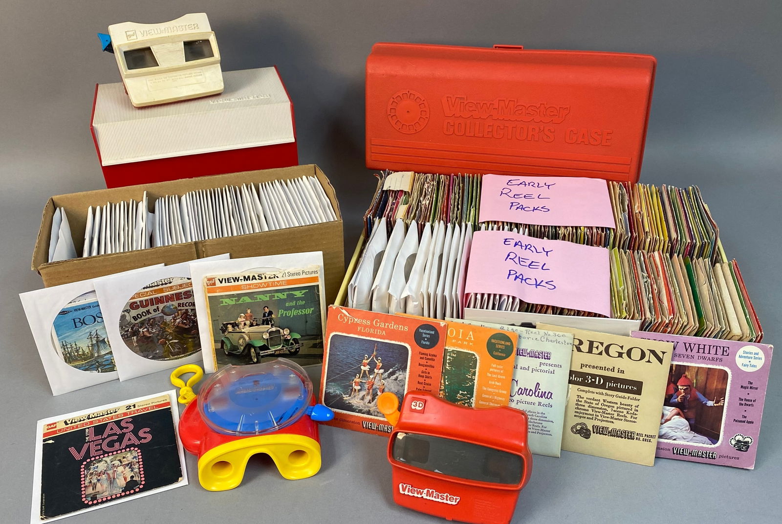 A Collection of Vintage View-Master Viewers, Collector's Case, and Extensive Reel Packs (1 of 6)