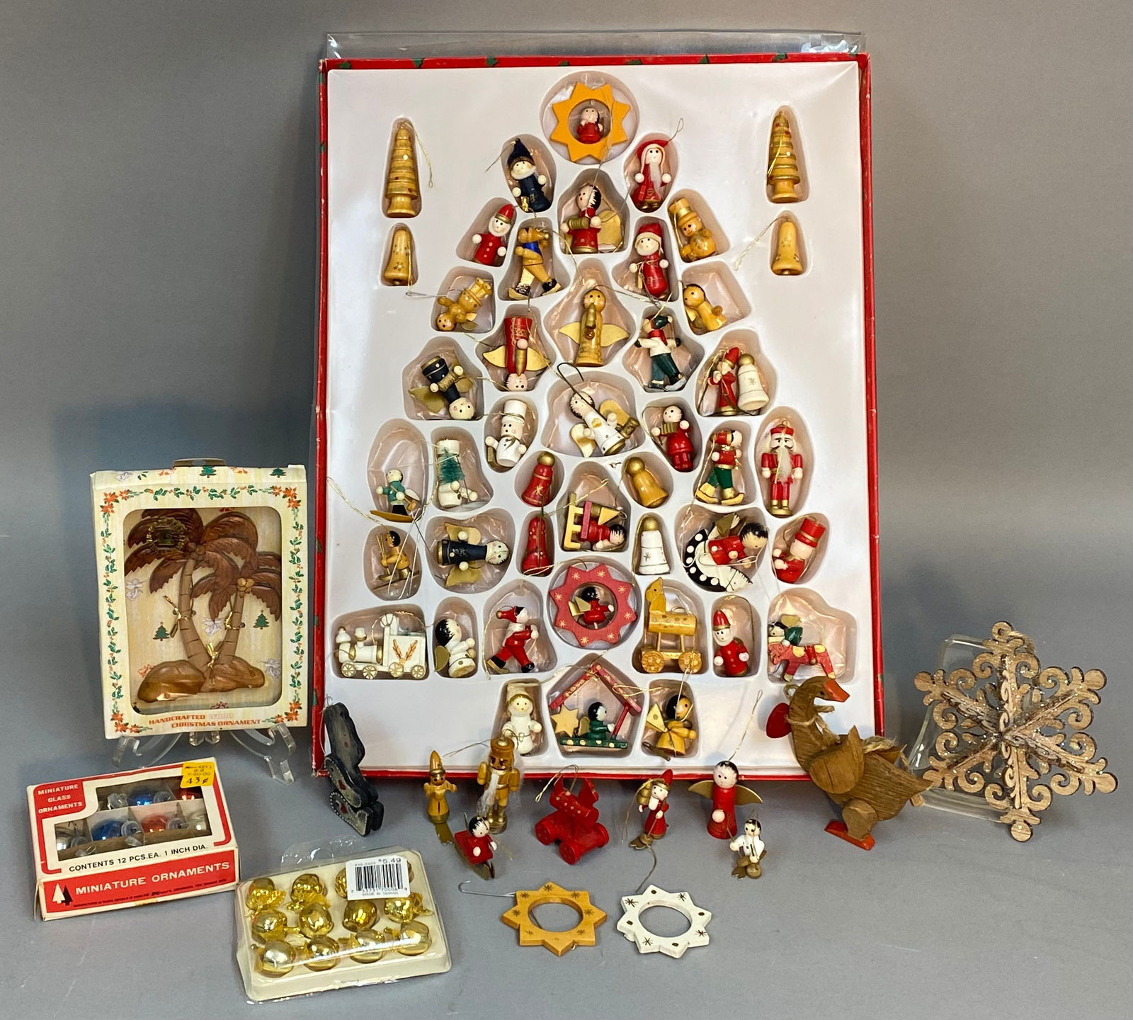 A Collection of Kurt S. Adler and Le Family Wooden Christmas Ornaments (1 of 6)