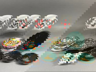 A Collection of Late 20th Century Decorative Ceramic and Lacquerware Items, including Lillian Vernon