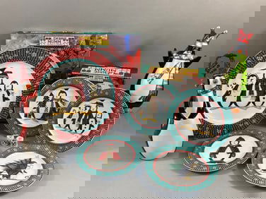 A Collection of Sakura 'Penguins' Christmas Dinnerware by Debbie Mumm, 1998, with Related Figurines