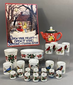 A Collection of Mary Engelbreit Christmas and Decorative Porcelain Items
