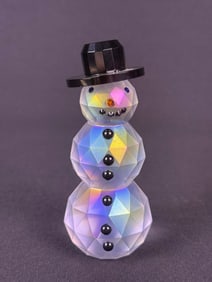 Simon Designs Crystal Snowman Figurine Paperweight