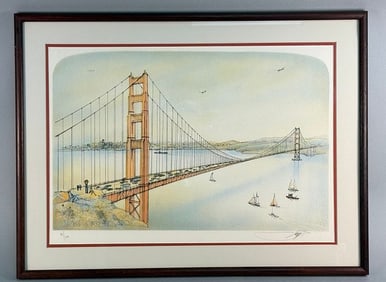 Rolf Rafflewski (1943-2019), Golden Gate Bridge Lithograph, 180/300