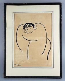Alfred Frueh (1880-1968), Linoleum Block Caricature of Marie Dressler