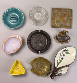 A Collection of Vintage Ashtrays and Dishes